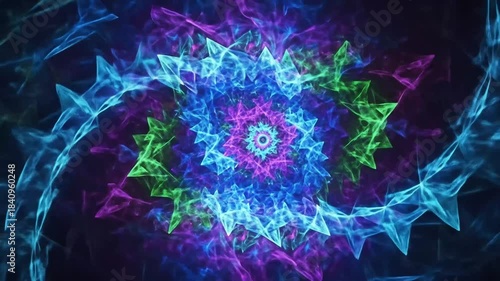 Creating Mesmerizing Abstract Light Patterns in a Dynamic Kaleidoscopic Display