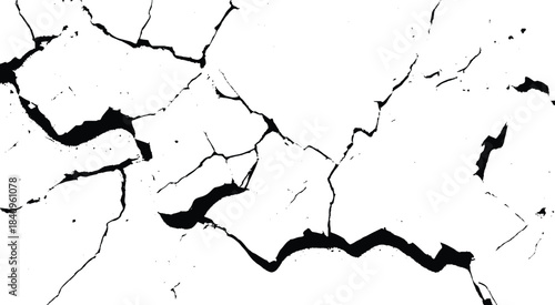 Background with cracks on the wall. Texture for overlay. Cracks isolated on a white background.