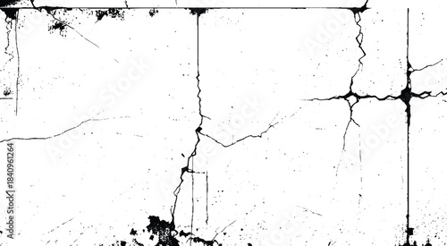 Cracks on the concrete wall. Cracks isolated on white background. Texture for overlay.  Wall Background. For designers to apply texture cracks to objects.