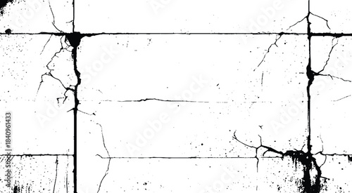 Texture is black and white background, Pattern of cracks, chips, scuffs, dust, scratches. for design and printing. vector eps 10
