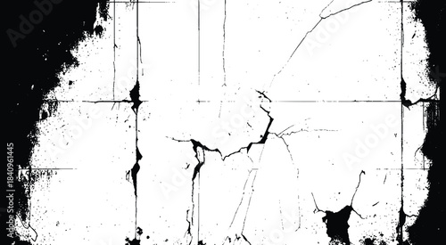 Texture is black and white background, Pattern of cracks, chips, scuffs, dust, scratches. for design and printing. vector eps 10