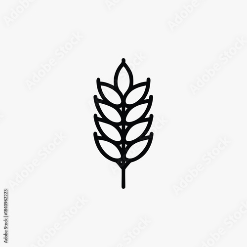 wheat grain line art icon silhoutte vector template