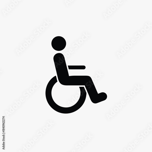 wheelchair icon silhoutte vector style template