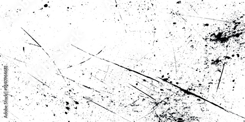Distressed black and white texture overlay with light scratches and dirt Grunge vector background black and white Texture.
