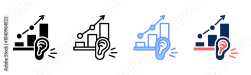 Market Vibe icon set multiple style collection