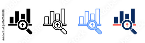 Trend Finder icon set multiple style collection