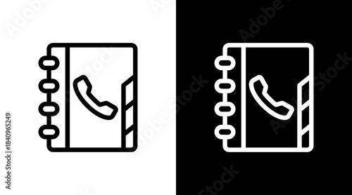 Contact Book With Icon Set Design