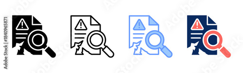 Fault Trace icon set multiple style collection