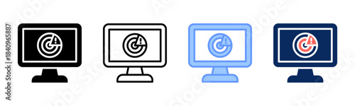 Problem Radar icon set multiple style collection