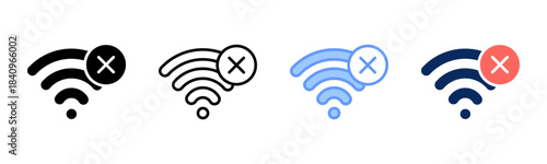 Fault Signal icon set multiple style collection