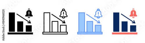 Critical Alert icon set multiple style collection