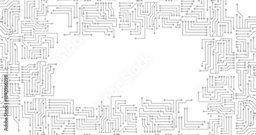 Abstract digital background with technology circuit board texture. Electronic motherboard illustration. Communication and engineering concept. Vector illustration