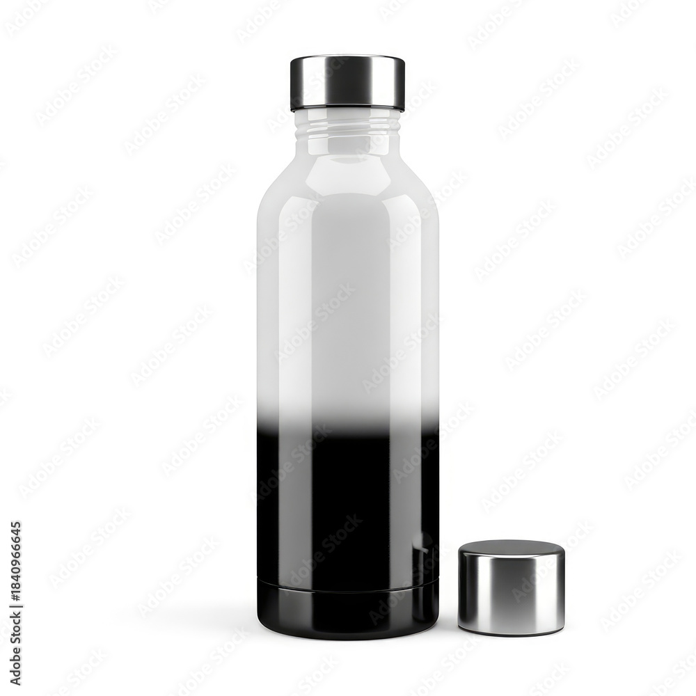 Fototapeta premium Bottle with dark liquid and removed cap.