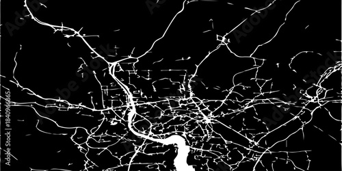 Shattered Glass Pieces on Black Realistic Cracked with various white stains and cracks, Scattered shattered glass pieces, grunge old stained crack marble black luxury tile with abstract white pattern.