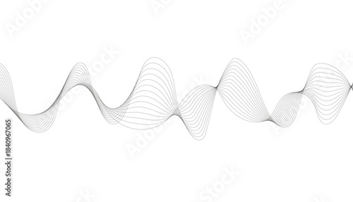 Minimalist Black and White Wave Line Design