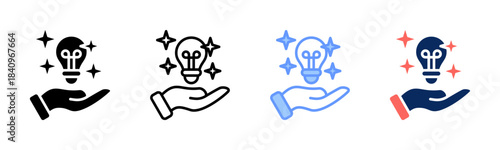 Idea Spark icon set multiple style collection