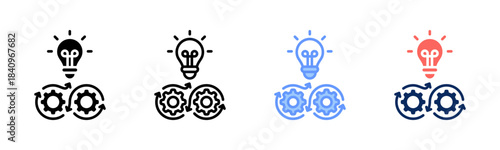 Concept Fusion icon set multiple style collection