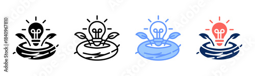 Idea Nest icon set multiple style collection