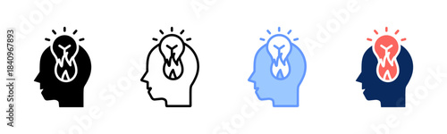 Insight Flame icon set multiple style collection