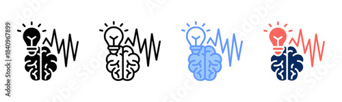 Idea Pulse icon set multiple style collection