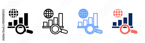 Market Insight icon set multiple style collection