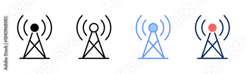 Bright Signal icon set multiple style collection