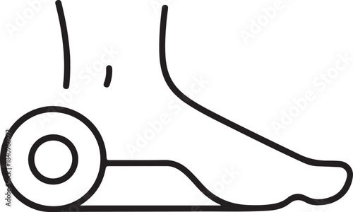 Continuous line minimal outline illustration of an ankle tape roll