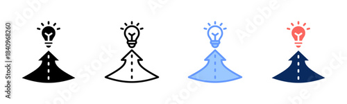 Discovery Path icon set multiple style collection