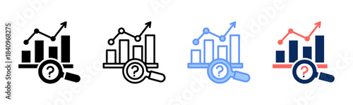 Market Clue icon set multiple style collection