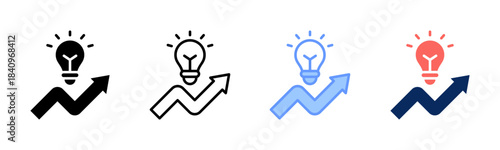 Opportunity icon set multiple style collection