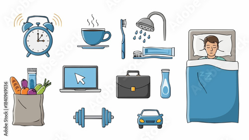Daily Routine and Morning Activities Collection for a Productive Day.
