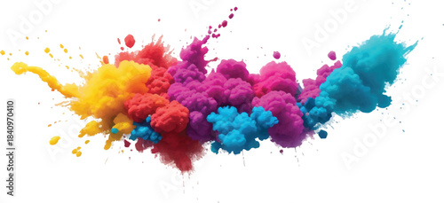 Colorful watercolor paint splashes vector illustration, ink splatter art design element
