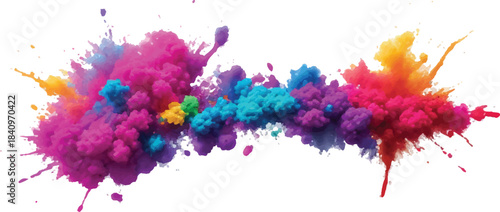 Vibrant, colorful paint and ink splashes create a dynamic, abstract watercolor art design pattern