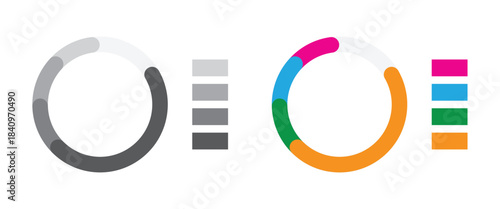 Data Visualization Circular Chart Icon Set