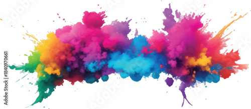 Colorful watercolor paint splatters and ink splashes forming an artistic texture pattern