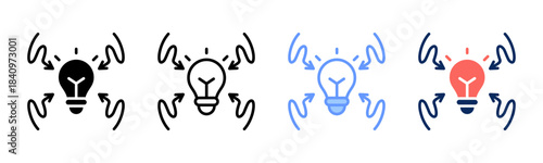 Decision Arrow icon set multiple style collection