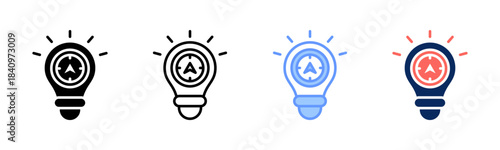 Idea Compass icon set multiple style collection