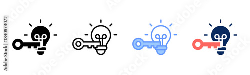Key Concept icon set multiple style collection