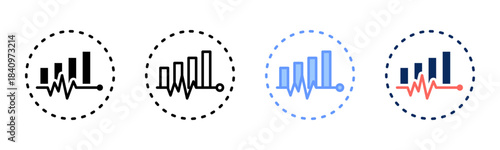 Market Pulse icon set multiple style collection