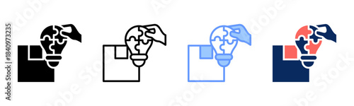 Product Fit icon set multiple style collection