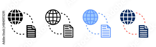 Research Network icon set multiple style collection