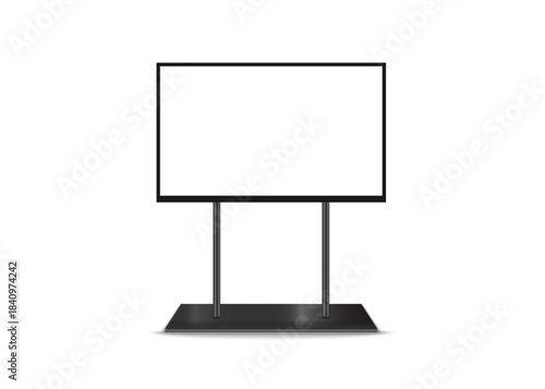 Realistic blank digital display billboard stand mockup for outdoor advertising display vector