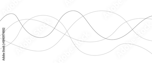 Abstract wavy black and white curved lines.