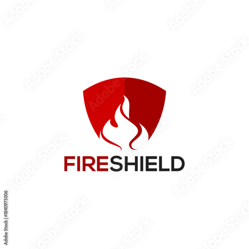 Fire Shield logo designs concept vector
