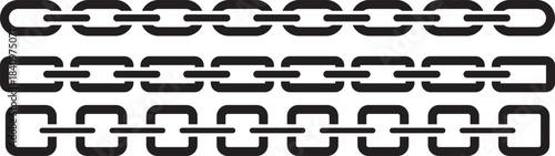 Weaknesses icon set , Broken chain link with jagged edges icons. Link chain icon flat illustration set logo