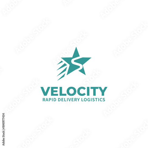 Rapid Delivery Logistics Logo with a Speeding Star Icon and Abstract Motion Lines for Transportation Company