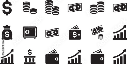 Business and finance icon set vector illustration