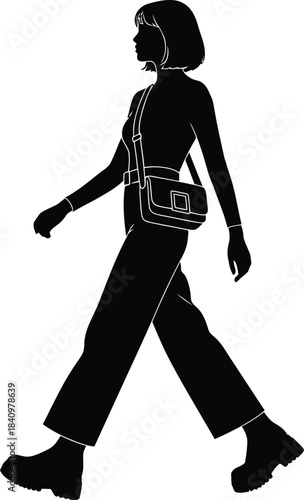Silhouette of a woman with unique hair cut
