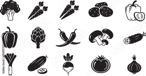 Vegetables icon set