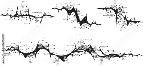 Black Grunge Texture Backgrounds with Distressed Effects